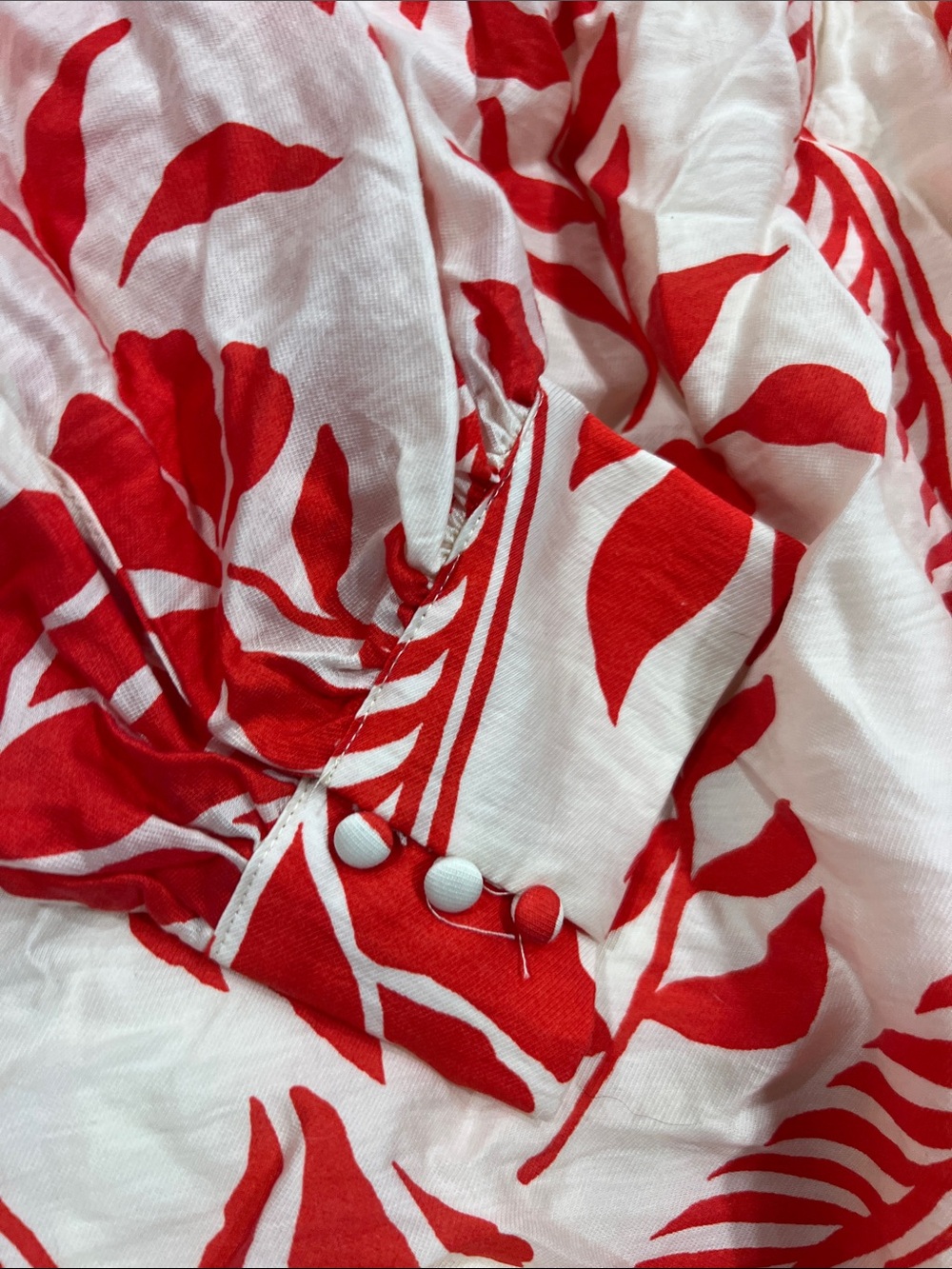 H&M xxl White Dress with Red Leaf Print z23 - Picture 4 of 5